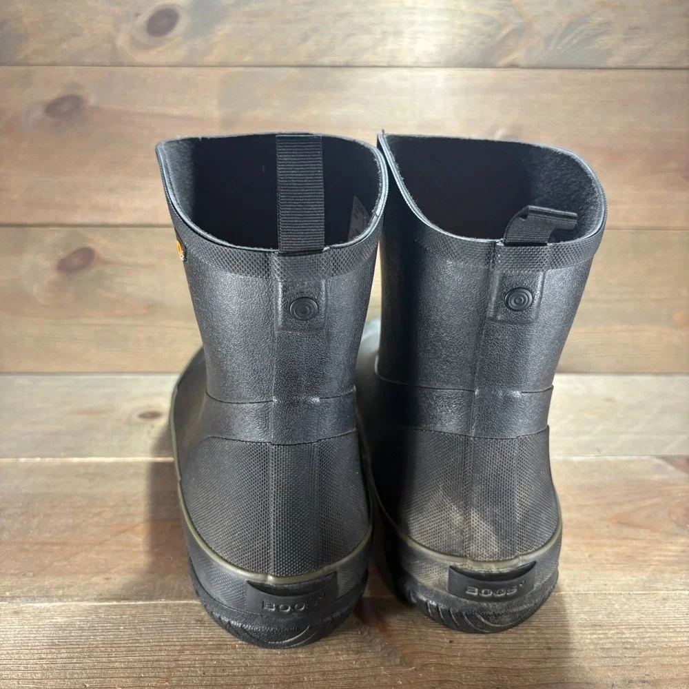 Bogs Digger Mid Mens size 12 shoes Black Rubber Waterproof Slip On rain boots